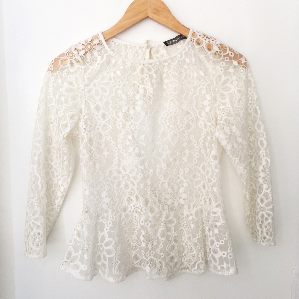For Love & Lemons lace peplum top